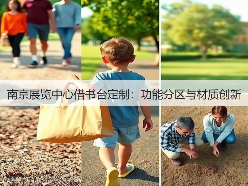 南京展览中心借书台定制：功能分区与材质创新