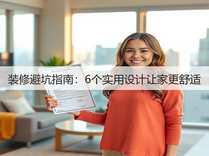 装修避坑指南：6个实用设计让家更舒适