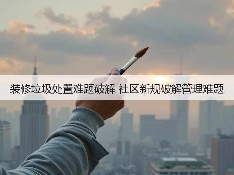 装修垃圾处置难题破解 社区新规破解管理难题