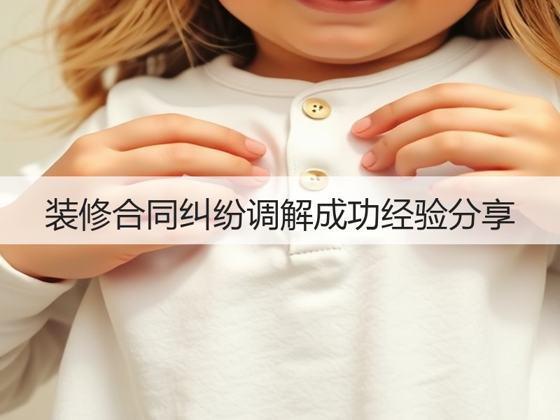 装修合同纠纷调解成功经验分享