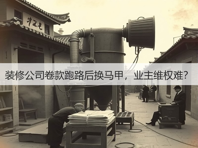 装修公司卷款跑路后换马甲，业主维权难？