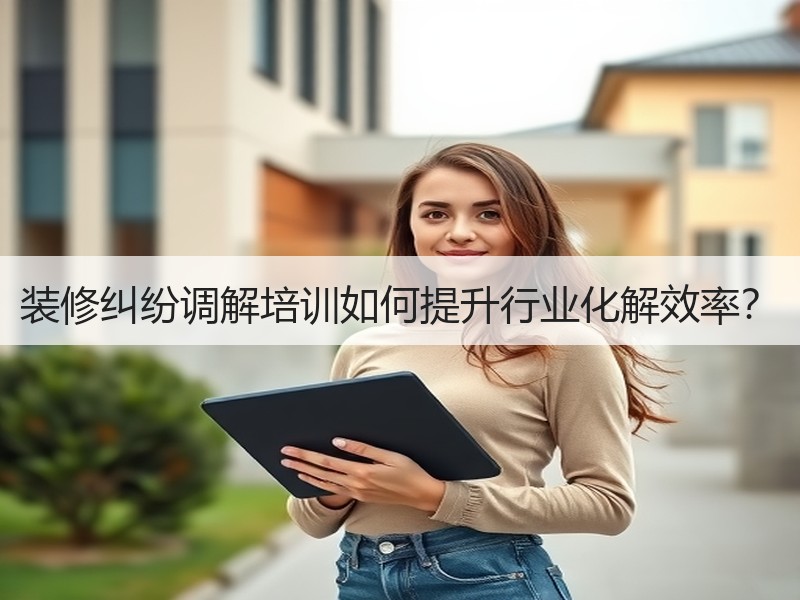 装修纠纷调解培训如何提升行业化解效率？